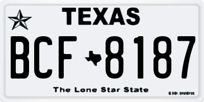 TX license plate BCF8187