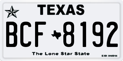 TX license plate BCF8192