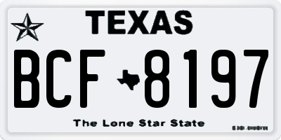 TX license plate BCF8197