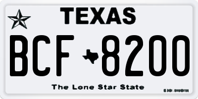 TX license plate BCF8200