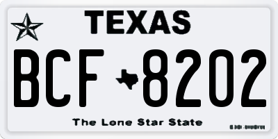 TX license plate BCF8202
