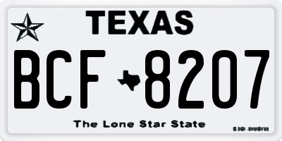 TX license plate BCF8207