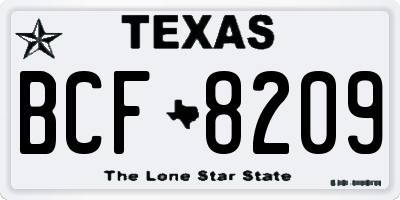 TX license plate BCF8209