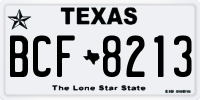 TX license plate BCF8213