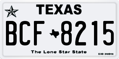 TX license plate BCF8215