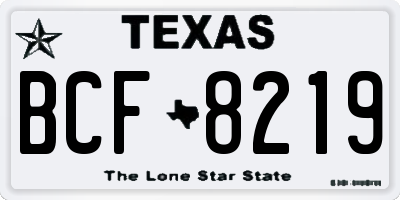 TX license plate BCF8219