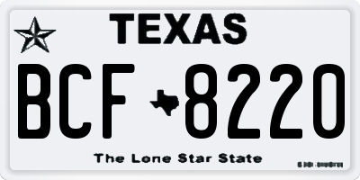TX license plate BCF8220