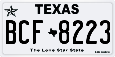 TX license plate BCF8223
