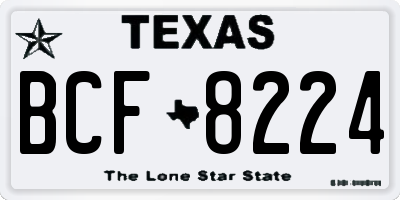 TX license plate BCF8224