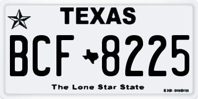 TX license plate BCF8225