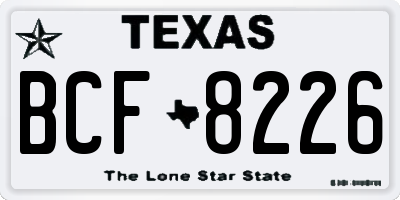 TX license plate BCF8226