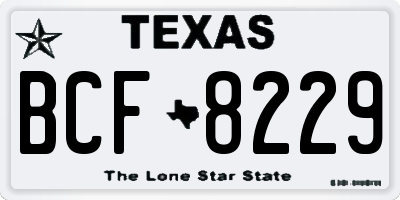 TX license plate BCF8229