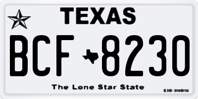 TX license plate BCF8230