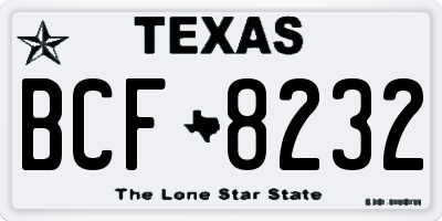 TX license plate BCF8232