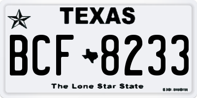 TX license plate BCF8233