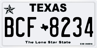TX license plate BCF8234