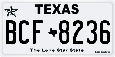 TX license plate BCF8236