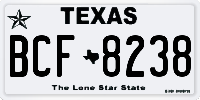 TX license plate BCF8238