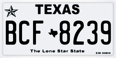 TX license plate BCF8239