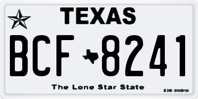 TX license plate BCF8241
