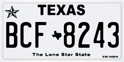 TX license plate BCF8243