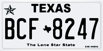 TX license plate BCF8247