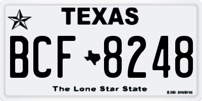 TX license plate BCF8248