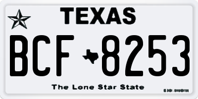 TX license plate BCF8253