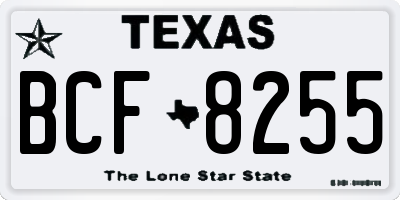 TX license plate BCF8255