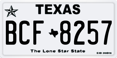 TX license plate BCF8257