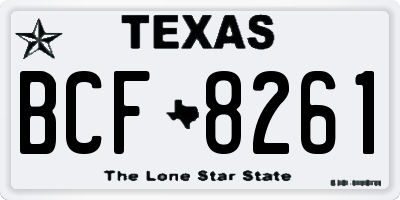 TX license plate BCF8261