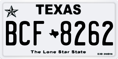 TX license plate BCF8262