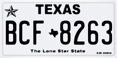 TX license plate BCF8263
