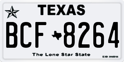TX license plate BCF8264
