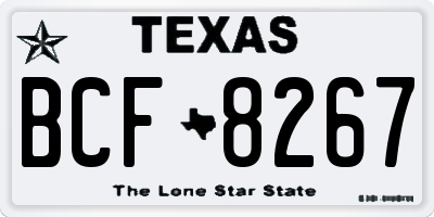 TX license plate BCF8267
