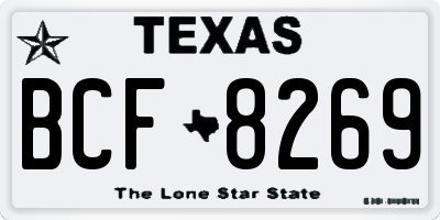 TX license plate BCF8269