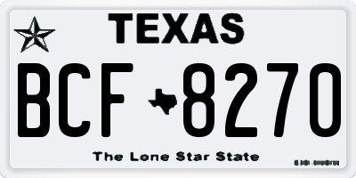 TX license plate BCF8270
