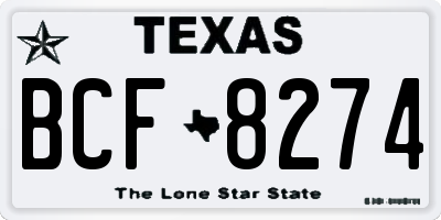 TX license plate BCF8274