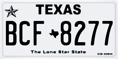 TX license plate BCF8277