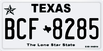 TX license plate BCF8285