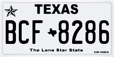 TX license plate BCF8286
