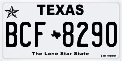TX license plate BCF8290