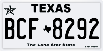 TX license plate BCF8292