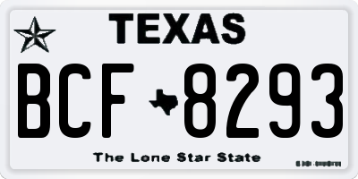TX license plate BCF8293