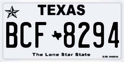 TX license plate BCF8294
