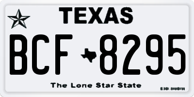 TX license plate BCF8295