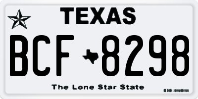 TX license plate BCF8298