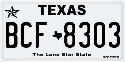 TX license plate BCF8303