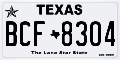 TX license plate BCF8304
