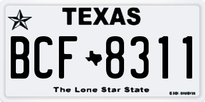TX license plate BCF8311